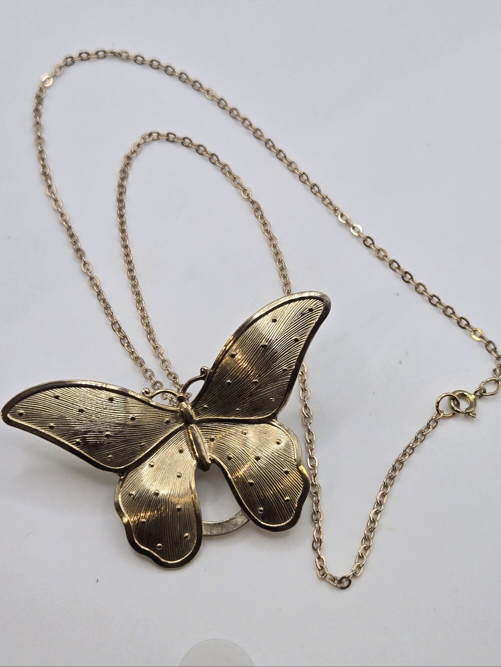 Gold Dainty Chain Butterfly Necklace Fairycore Pendant/Scarf Clip/Brooch Combo - Picture 2 of 6